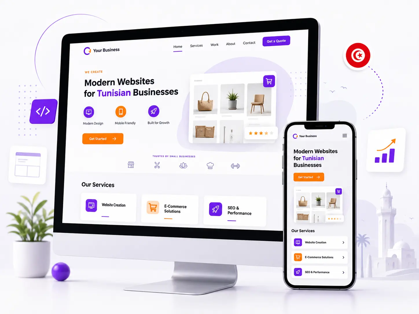 Création de site web en Tunisie pour petites entreprises avec Digimoon